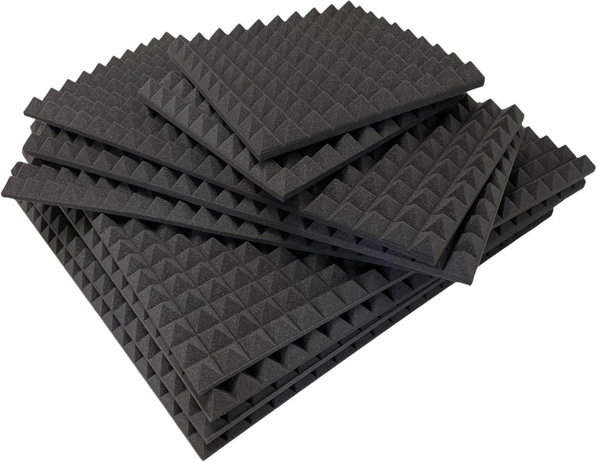 Akoestisch Piramide Schuim Paneel 5,5cm Zware Geluidsisolatie 100x100cm Antraciet