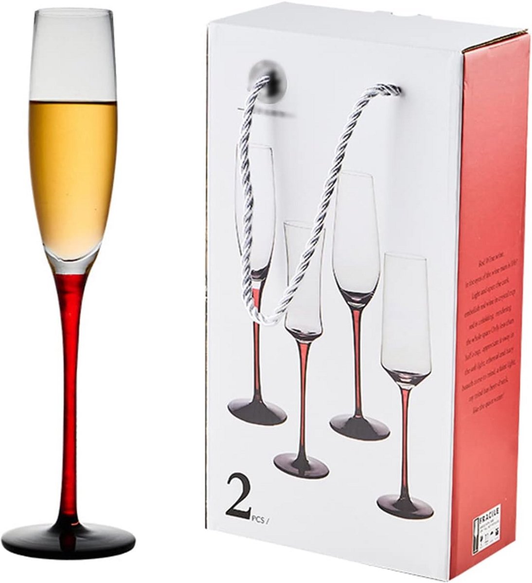 Elegante Champagne Glazen Set van 2 - Slank en Delicaat Drinkgerei