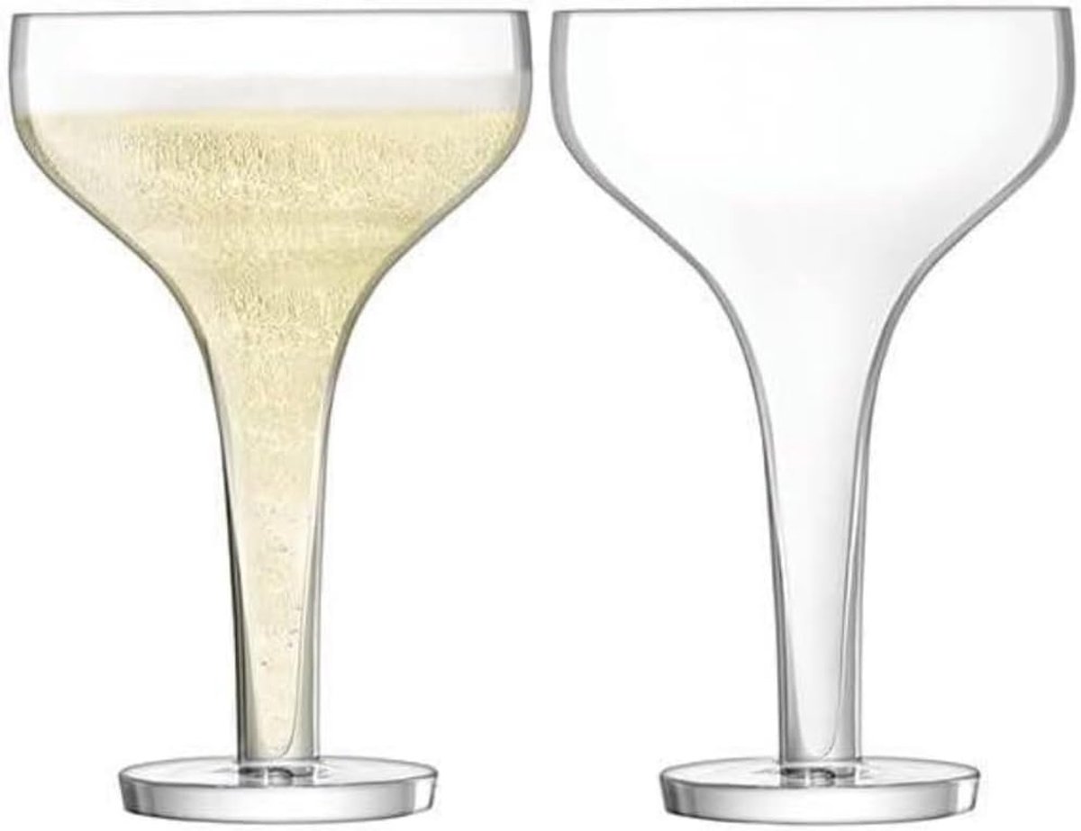 Set van 2 Champagne Schotels 150ml Helder - Mondgeblazen & Handgemaakt Glas