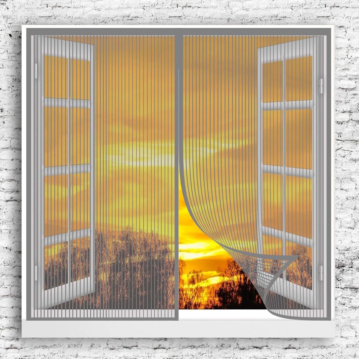 Magneet Hordeur voor Deur 130x130cm - Zonder Boren, Automatisch Sluitend Vliegengordijn Gr