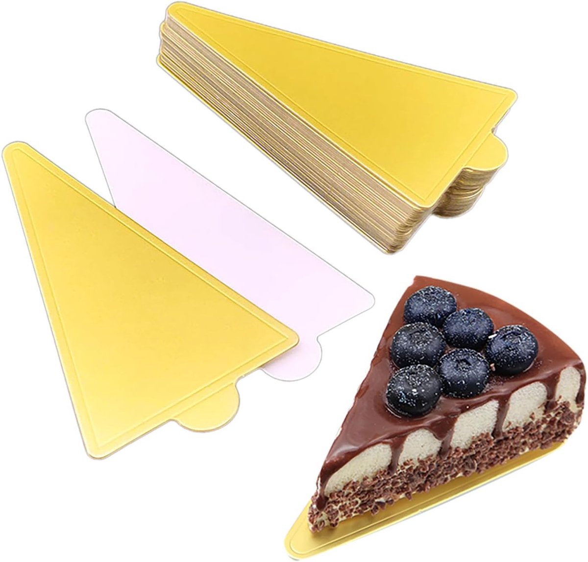 200x Gouden Driehoekige Minitaartbodems voor Cupcakes en Gebak