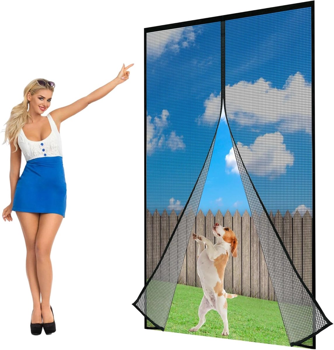 Magnetische Hordeur Hor 130x255cm voor Balkon- en Terrasdeuren