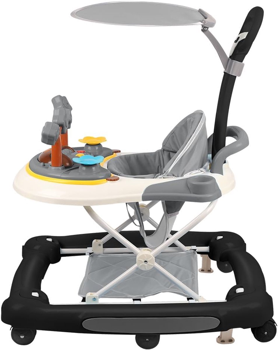 Baby Loopwagen - Wandelwagen Baby - Baby Leren Lopen - 5-in-1 Multifunctioneel - 67 x 72 x 92 cm - Zwart