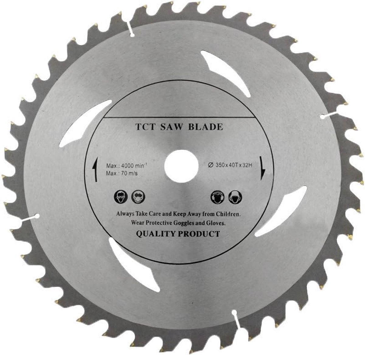 Ronde Zaagblad 350x32mm met 40 Tanden voor Hout - Universeel Gebruik