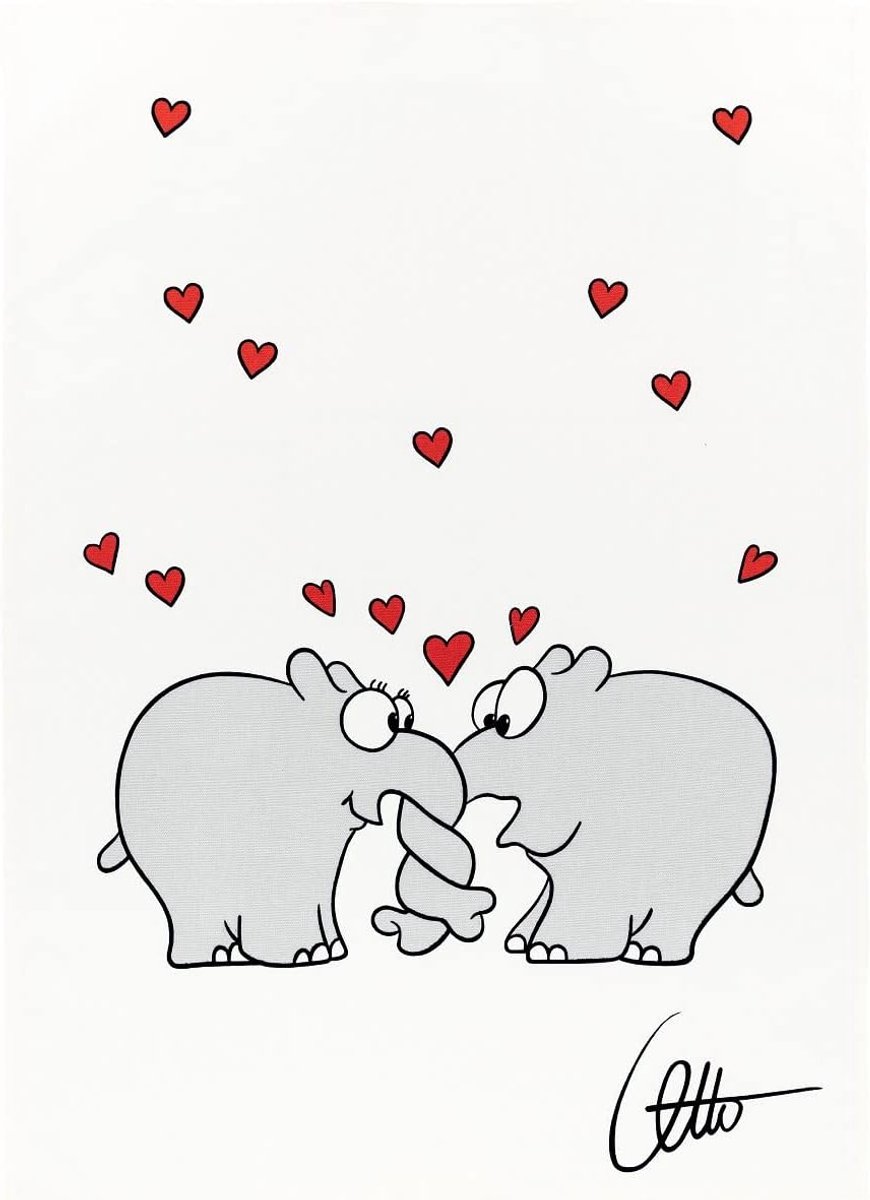 Linnen Theedoek met Hartjes Print - Absoluerend en Pluisarm - 50x70 cm