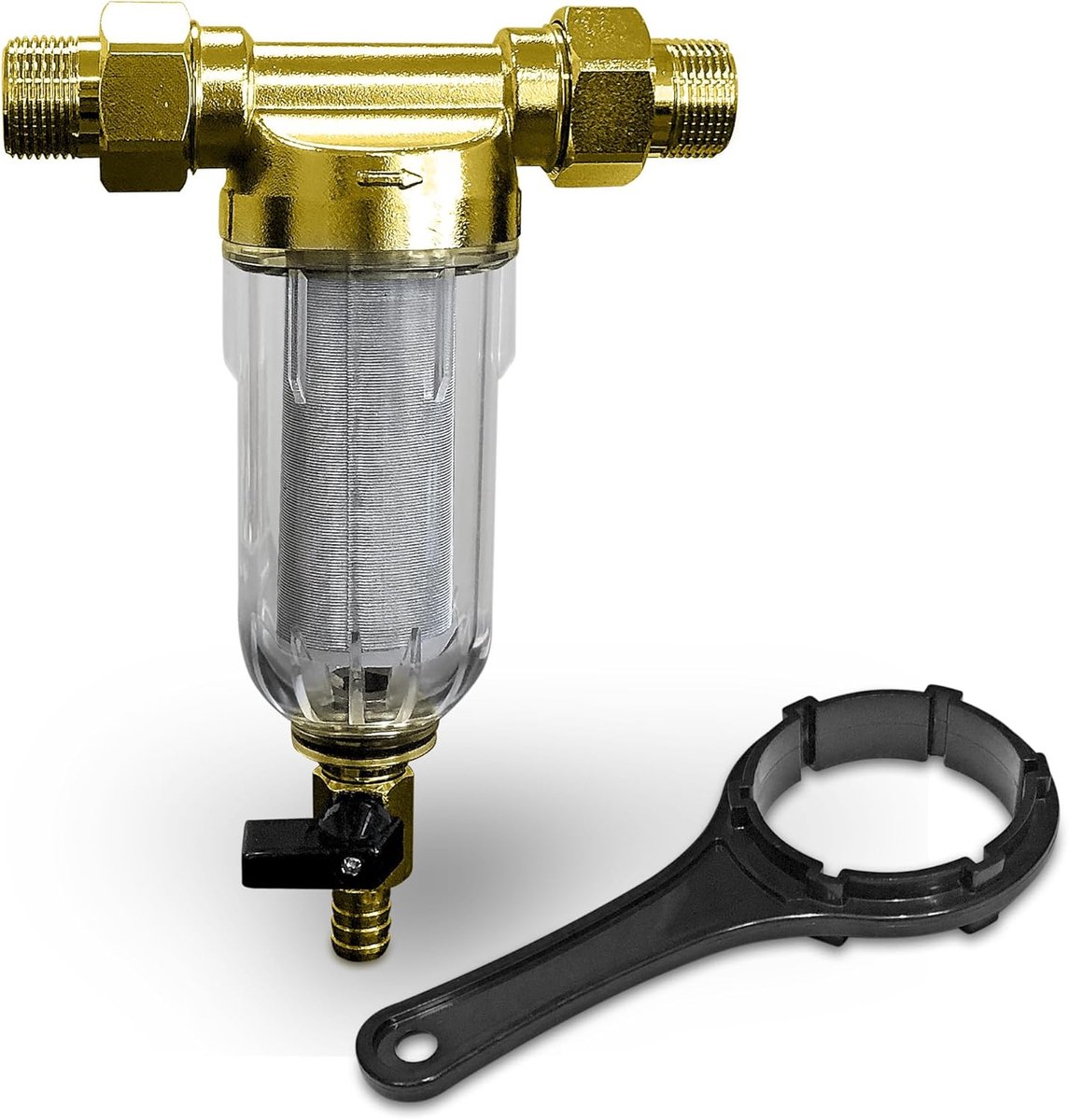 Waterfilter voor het hele huis 40 Micron - Voorfilter met Spin-Down Afvoer