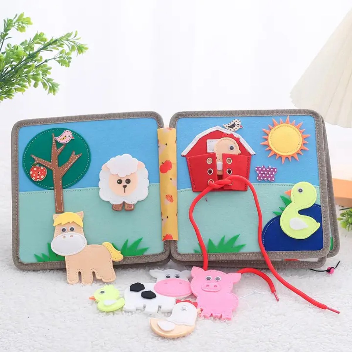 Joymaxx Montessori Busy Board - Baby Speelgoed 1 jaar - Activiteitenboek voor Peuters - Sensorisch Speelgoed 6 maanden tot 2 jaar - Montessori Speelgoed voor Onderweg - Cadeau Meisjes 18 maanden — afbeelding 10