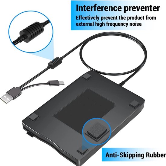 Extern Diskettestation - 3.5 Inch Drive - Bestanden Lezen - Draagbaar Ontwerp - 10x8x2 cm — afbeelding 2