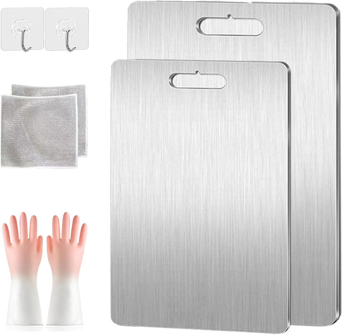 Premium RVS Snijplank Set - Hygiënisch & Multifunctioneel Keukengerei