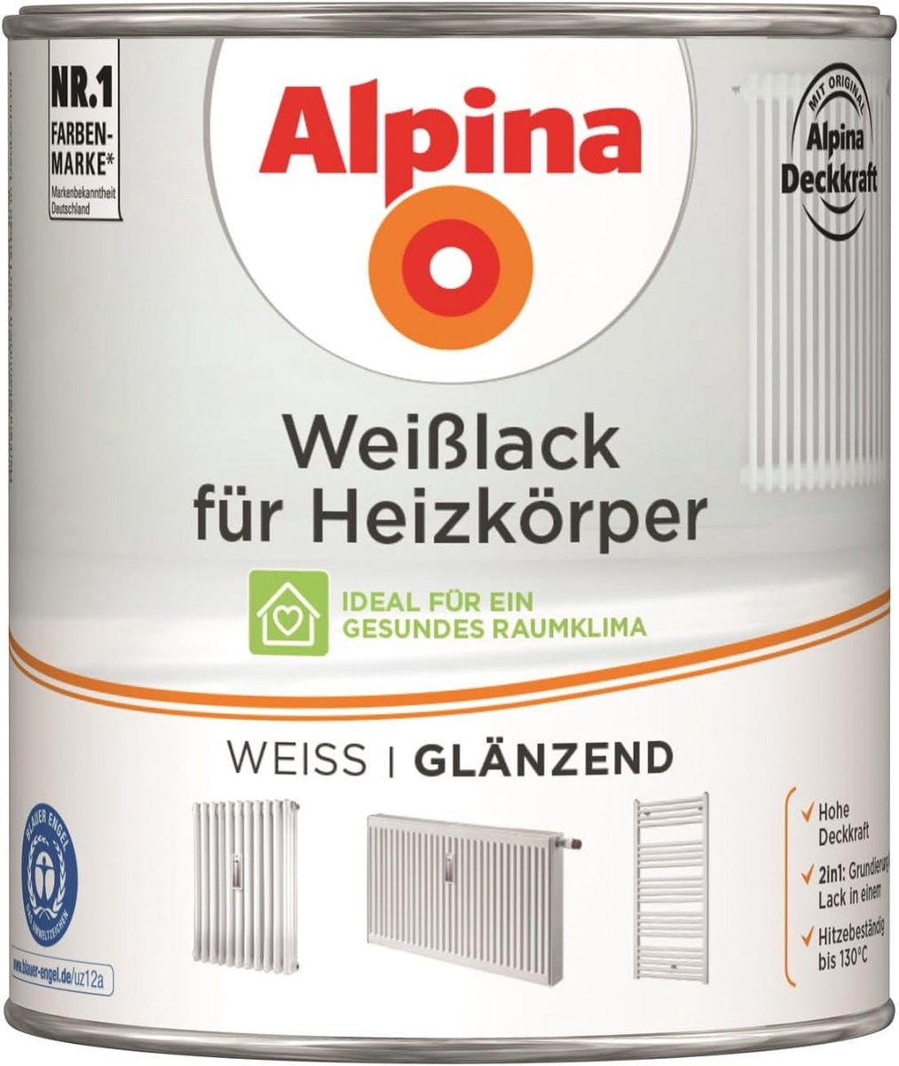 Radiatorlak Glanzend - Hittebestendige Verf - Metaal Opknappen - Primer Inclusief - 750 ml - Wit