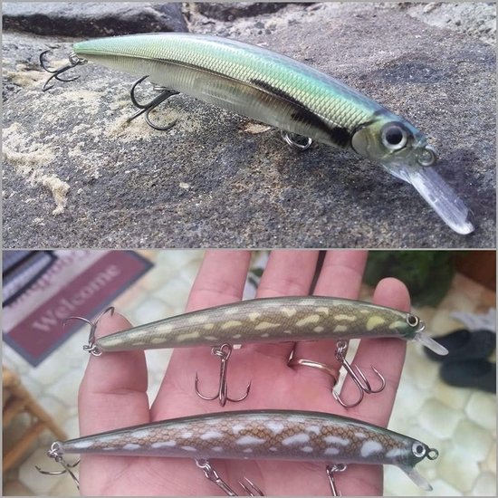10 Stuks Lege Jerkbaits voor Kunstaas Maken - Witte Minnow Wobblers — afbeelding 5
