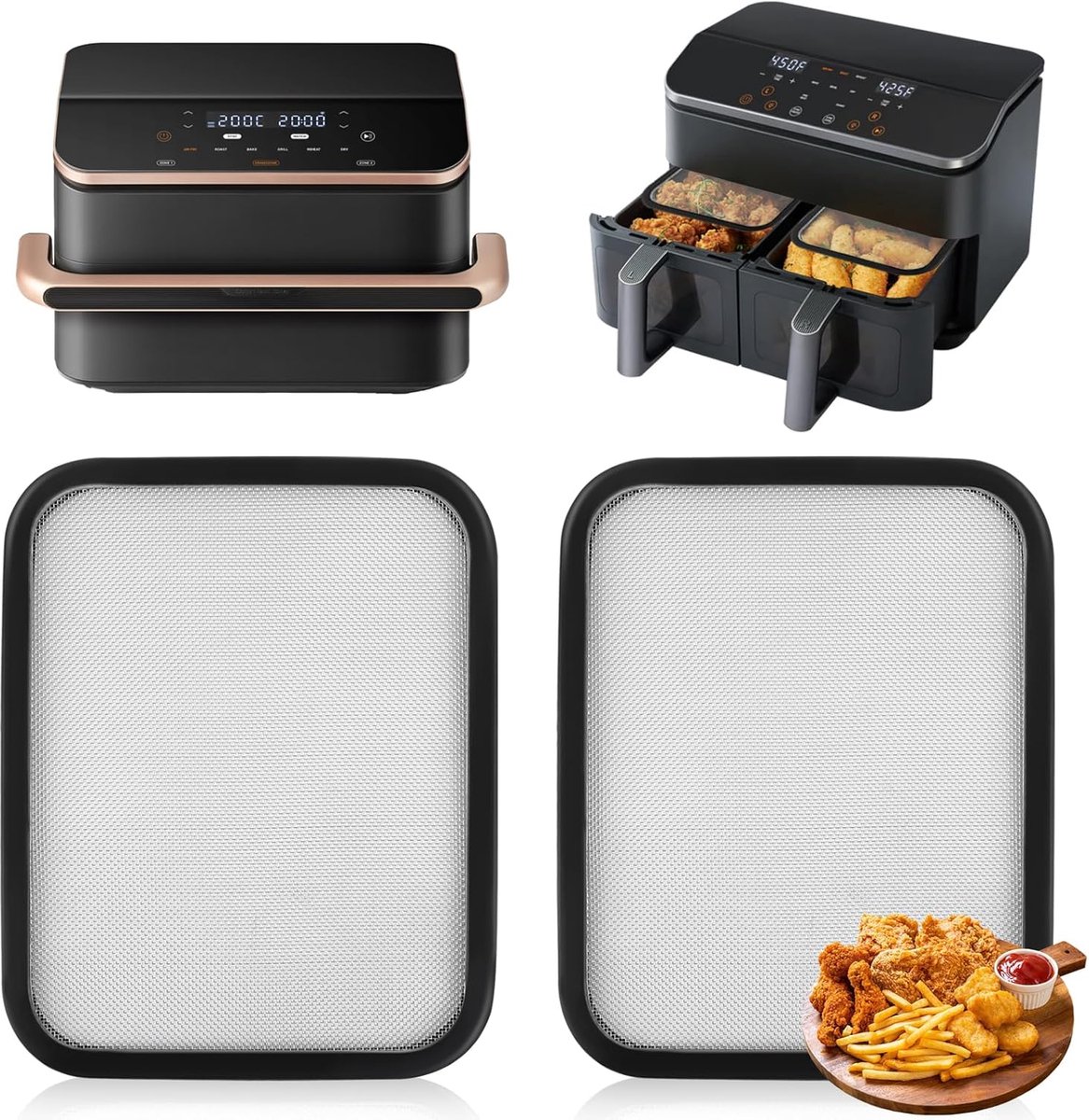 Anti-spat Rooster voor Heteluchtfriteuse 8.5L & 10L Dubbele Mand - Accessoire