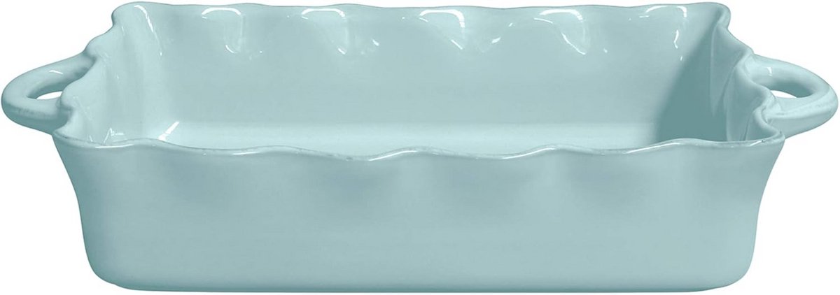 Grote Rechthoekige Keramische Ovenschotel Steengoed Blauw