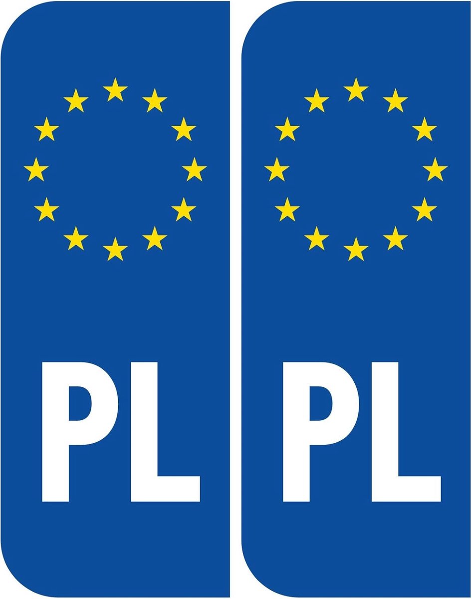 2x Europese Vlag Kenteken Sticker Vinyl Zelfklevend