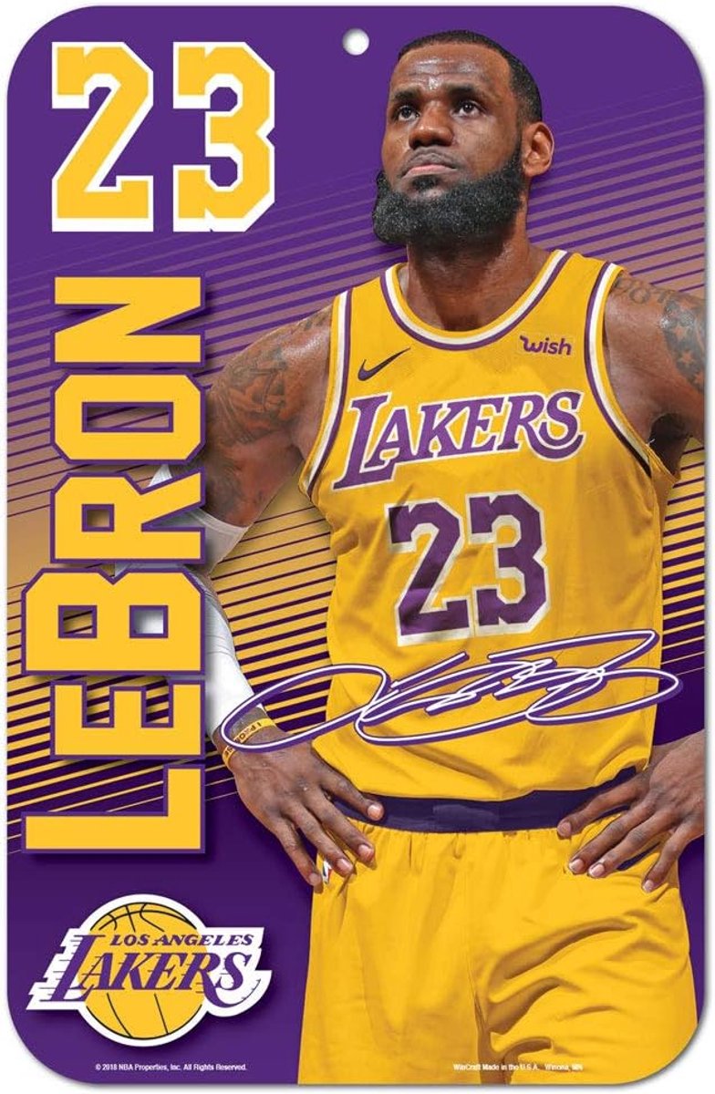 NBA Basketbal Bord LeBron James Los Angeles Lakers Fanartikel