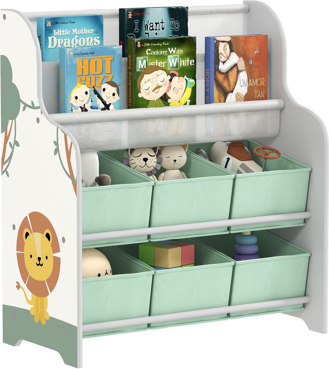 AIYAPLAY - Kinderopbergrek - MDF, staal - 63 x 30 x 71 cm - Groen