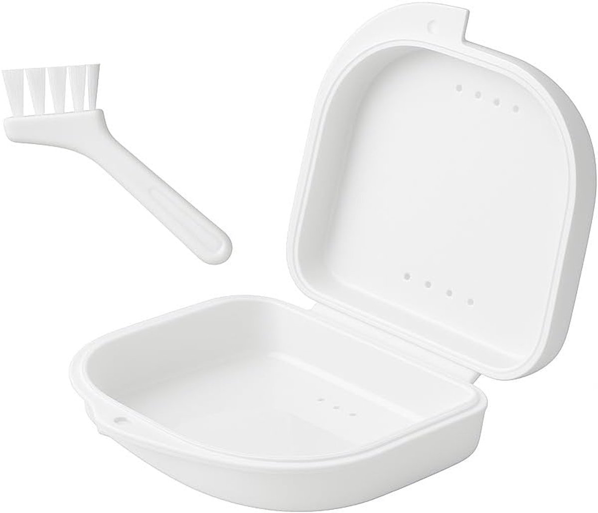 Draagbare Beugelbox met Mini-Borstel voor Tandrails en Onzichtbare Beugels