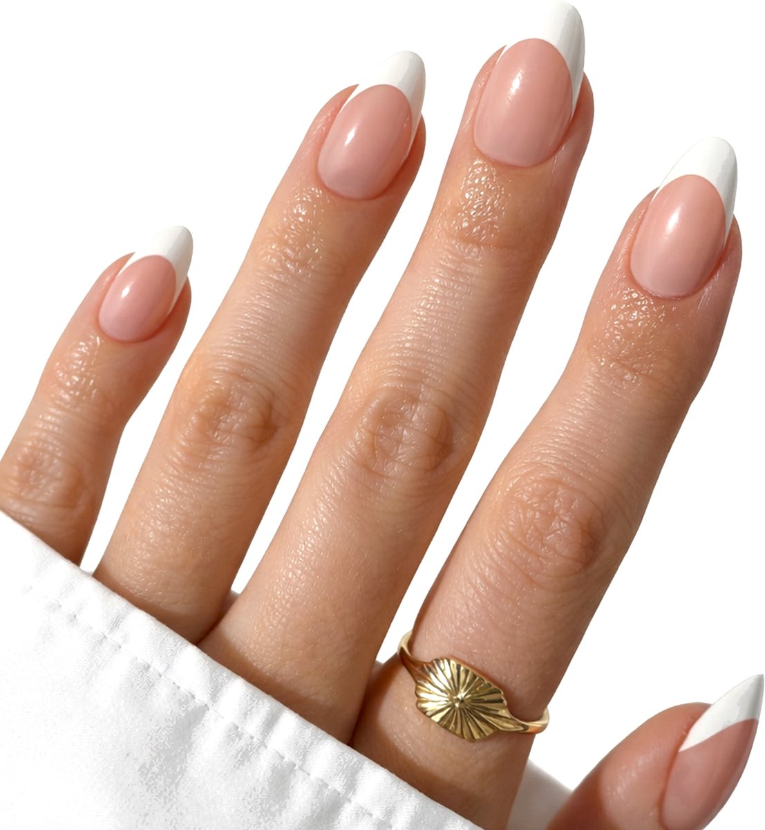 Joyage zelfklevende Plaknagels zonder lijm - French - 24 st - Press On Nails - Plaknagels zelfklevende - Plak nagels plakkers - Nepnagels valse nagels Kunstnagels nep nagels - Plaknagels starterspakket Press on nagels - Nail Art nagel tips fake nails