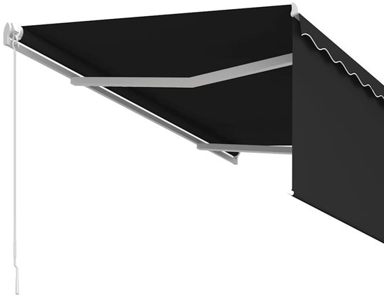 vidaXL Auvent extensible manuellement avec store enrouleur 3,5 x 2,5 m Anthracite