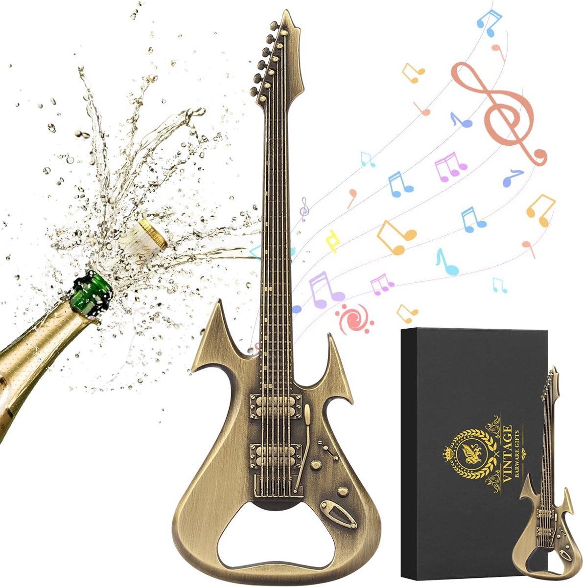 Flessenopener Gitaar Vorm in Stijlvolle Geschenkdoos - Origineel Cadeau