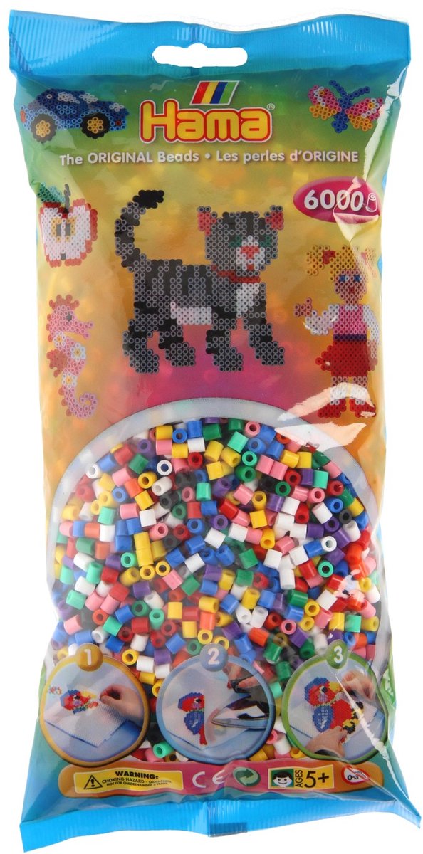 Hama Strijkkralen Mix 00 – Grote zak met 6000 kralen — cadeau in Spellen & Speelgoed - foto 2