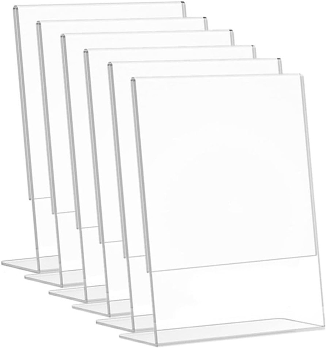 Set van 6 Transparante Tafelstandaarden A6 voor Displays