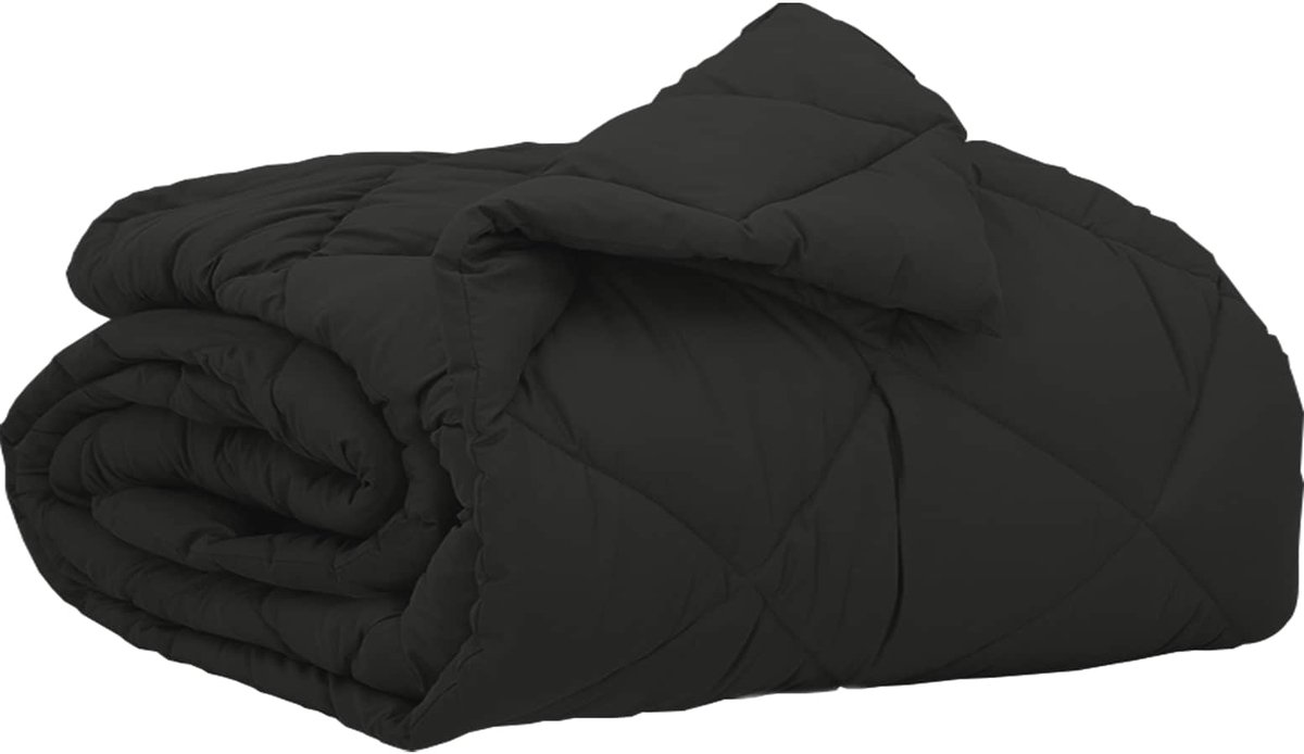 vidaXL - Zomer - Deken - Zwart - 220 - x - 155 - cm - Microvezel