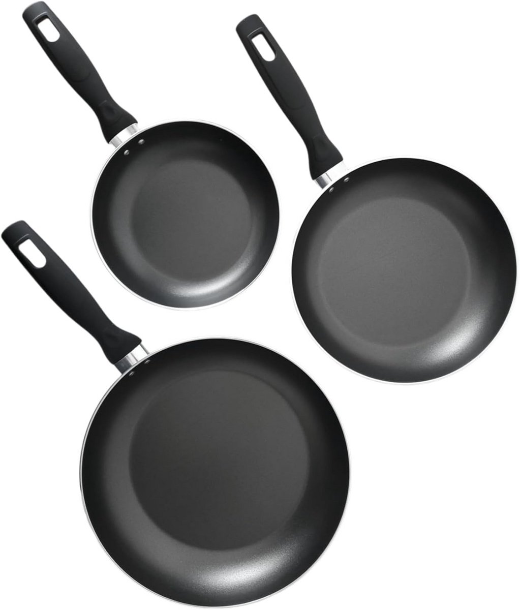 Set van 3 Koekenpannen - Non-Stick, Geschikt voor Inductie