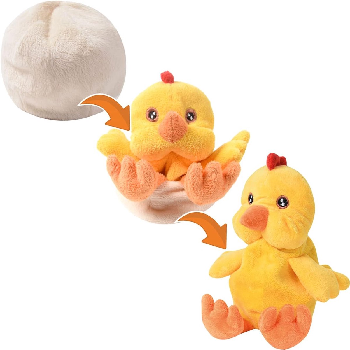 Omkeerbaar Pluche Dier - Knuffeldier Handpop - Rollenspel Spelen - Twee Dieren Eén - 28 cm Hoog - Geel Paars