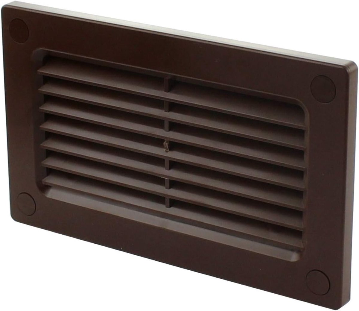 Ventilatierooster Lamellen - Afvoerluchtrooster Insectengaas - Ventilatie Afsluiten - Insectenwerend Gaas - 75 x 150 mm - Bruin