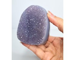 ThaleiaDesign - Amethist met agaat freeform op standvlak - Edelstenen en Mineralen - Kristallen - Spiritualiteit - Woondecoratie - interieur - cadeau - amethist - crystals - gemstones