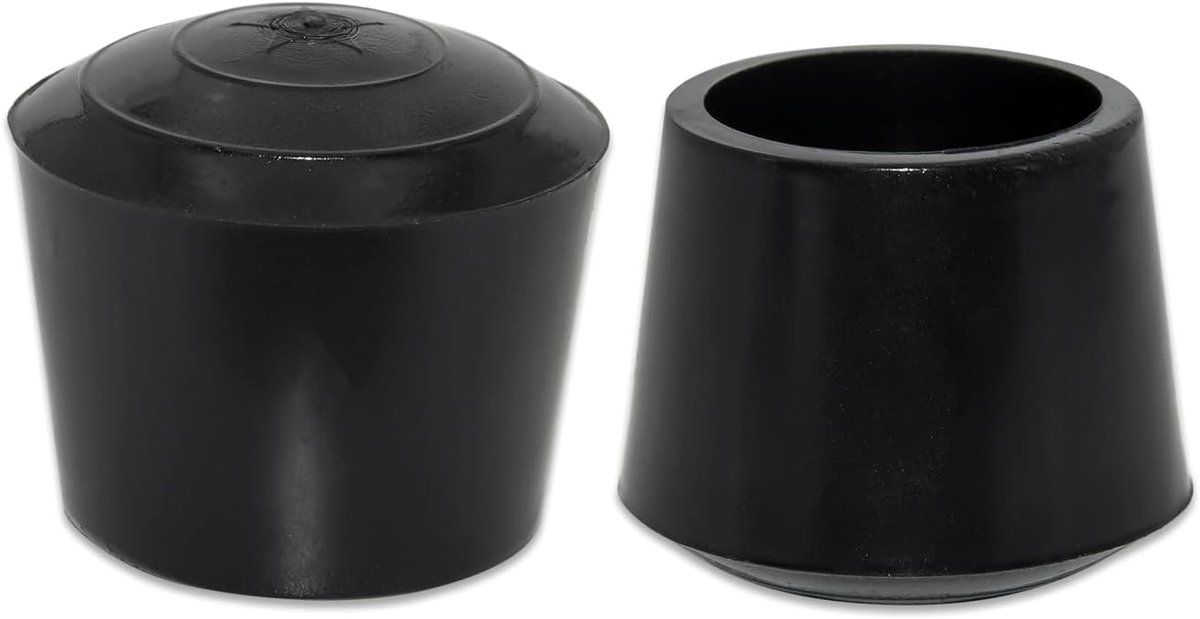 16x Ronde Stille en Antislip Stoelpootdoppen - Krasvrije Vloerbeschermers voor Meubels, 32mm Zwart