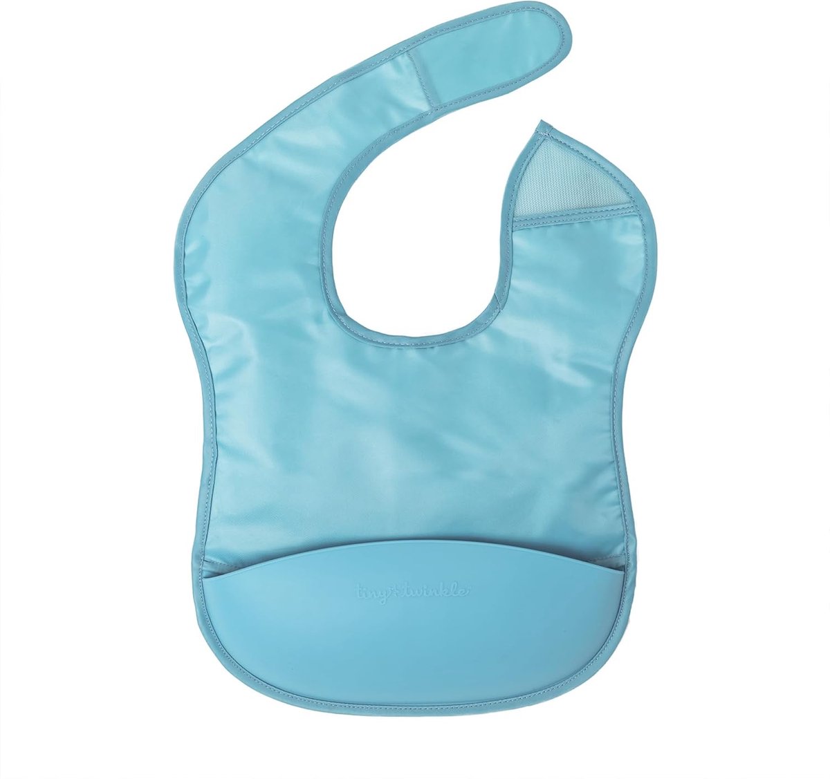 Baby Slabbetje - Waterdicht Voedingsslabbetje - Kruimels Vangen - Inklapbare Siliconen Tas - 24 x 34 cm - Leisteen