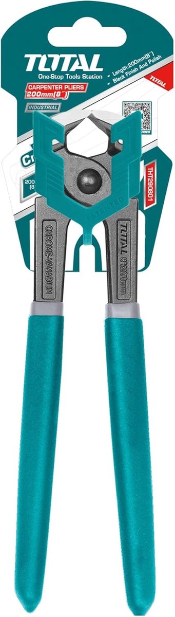 Timmertang - Nijptang Houtbewerking - Houten Delen Buigen - Chroom-vanadium Staal - 200 mm - Zwart — afbeelding 4