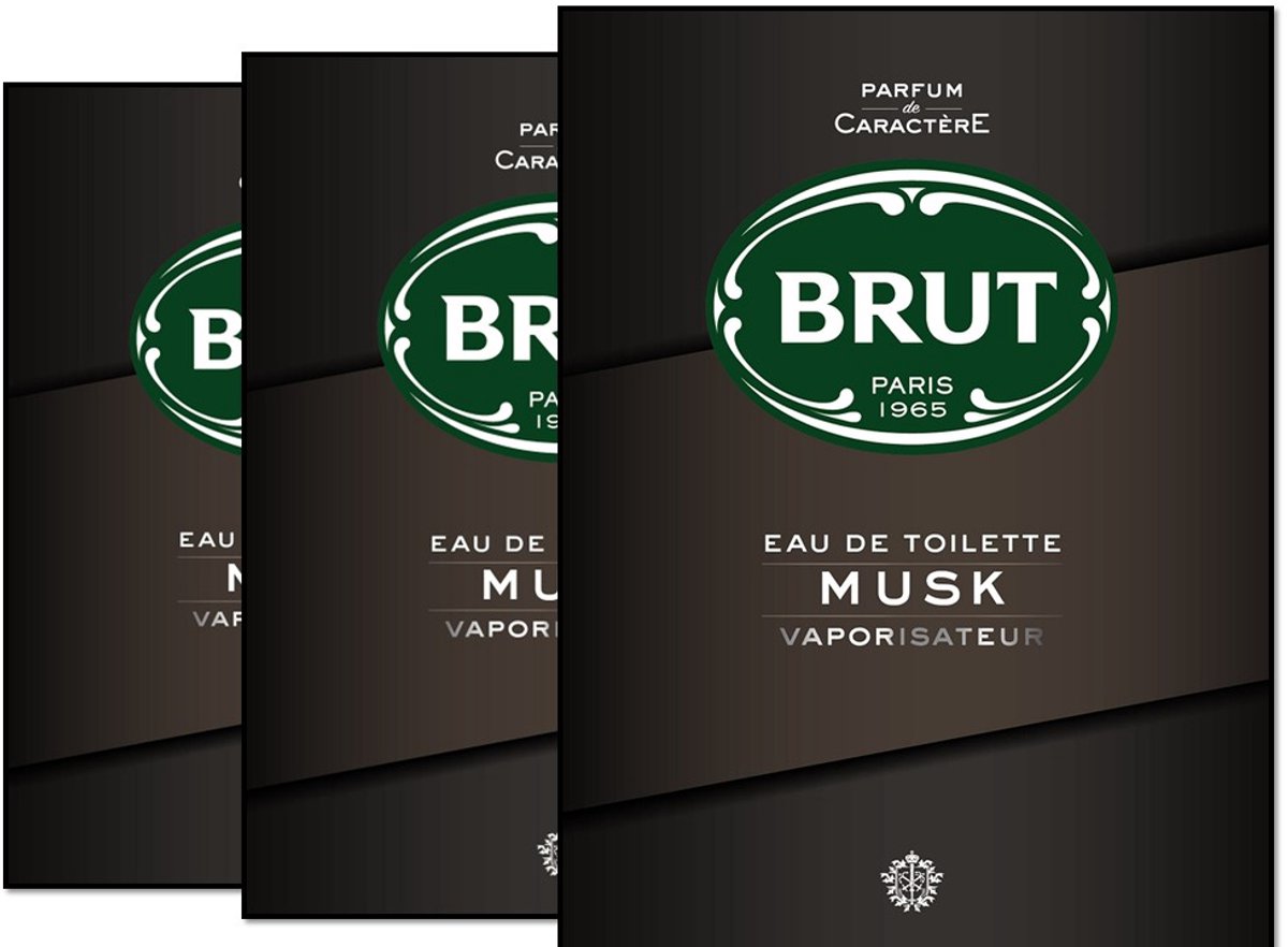Brut Musk - Eau de Toilette Spray - 3 x 100 ml Voordeelverpakking