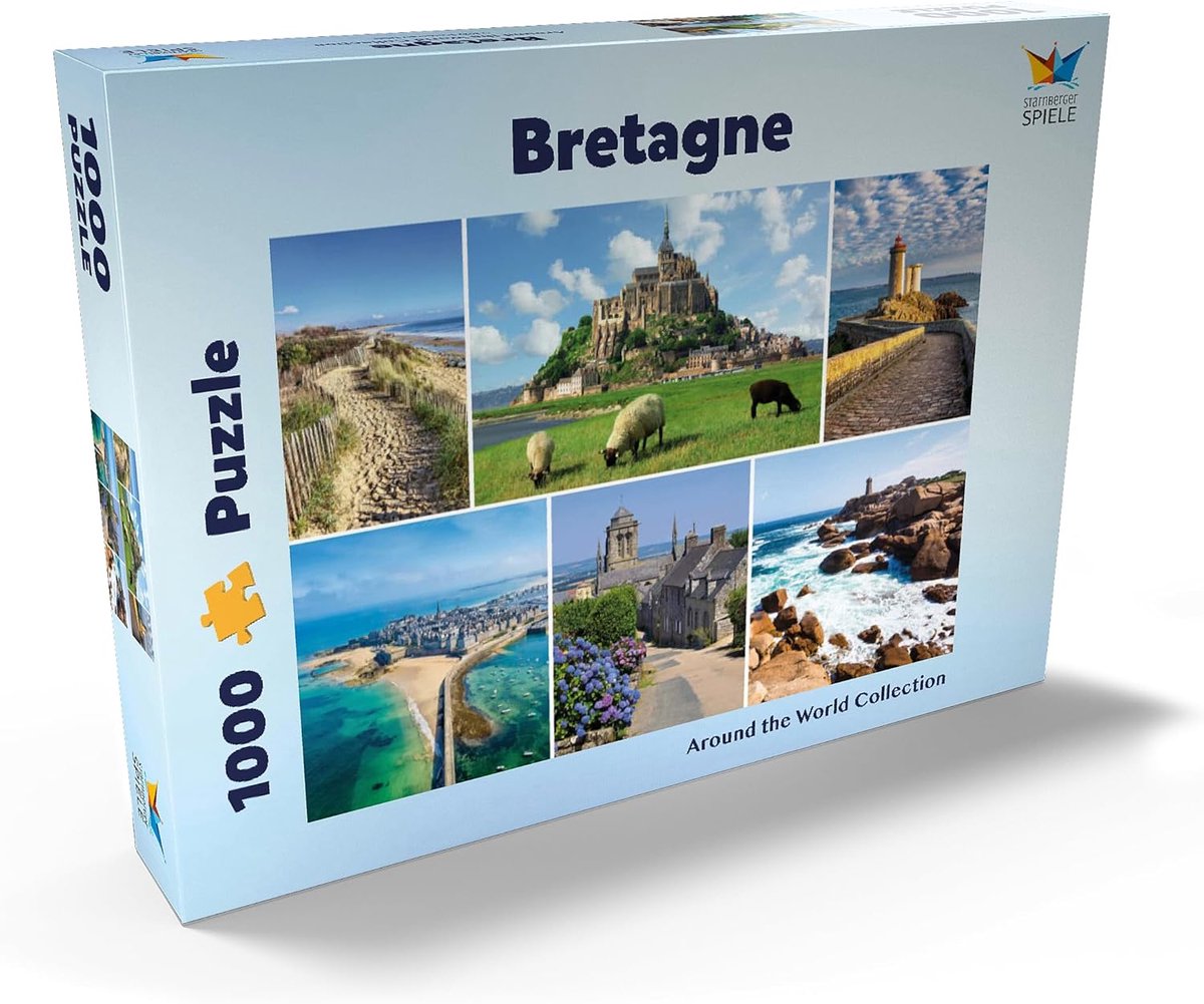 Puzzel 1000 stukjes Bretagne Collage Mont Saint Michel Saint Malo Locronan