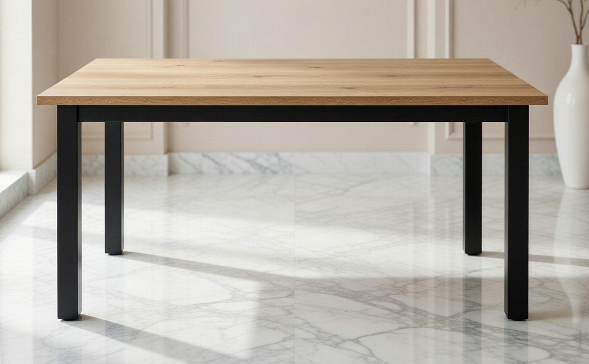 Nordic Extend Luxe Uitschuifbare Eettafel 120-160 cm – Wild Eiken & Antraciet – 4 tot 6 personen Casa Serena – 160 cm – Casa Dorada