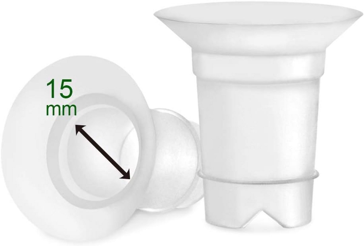 Borstkolf Inzetstukken - Flesinzet - Melk Afkolven - Verkleint Schild - 15 mm