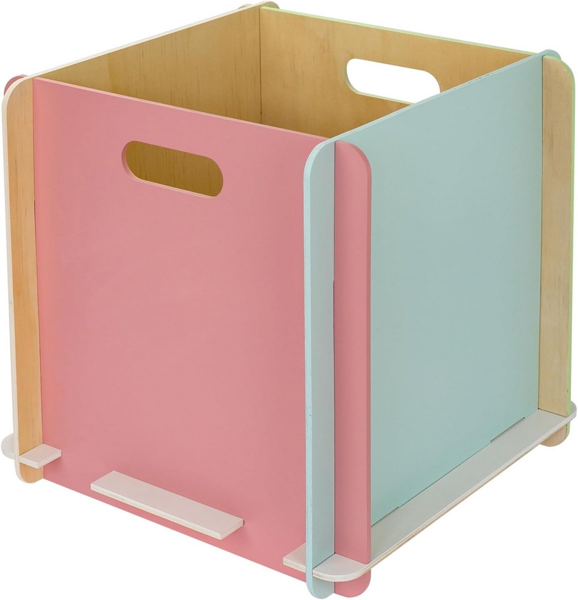 Houten Opbergbox - Kubus Bak - Ruimte Organiseren - Insteeksysteem - 32x32x32 cm - Veelkleurig