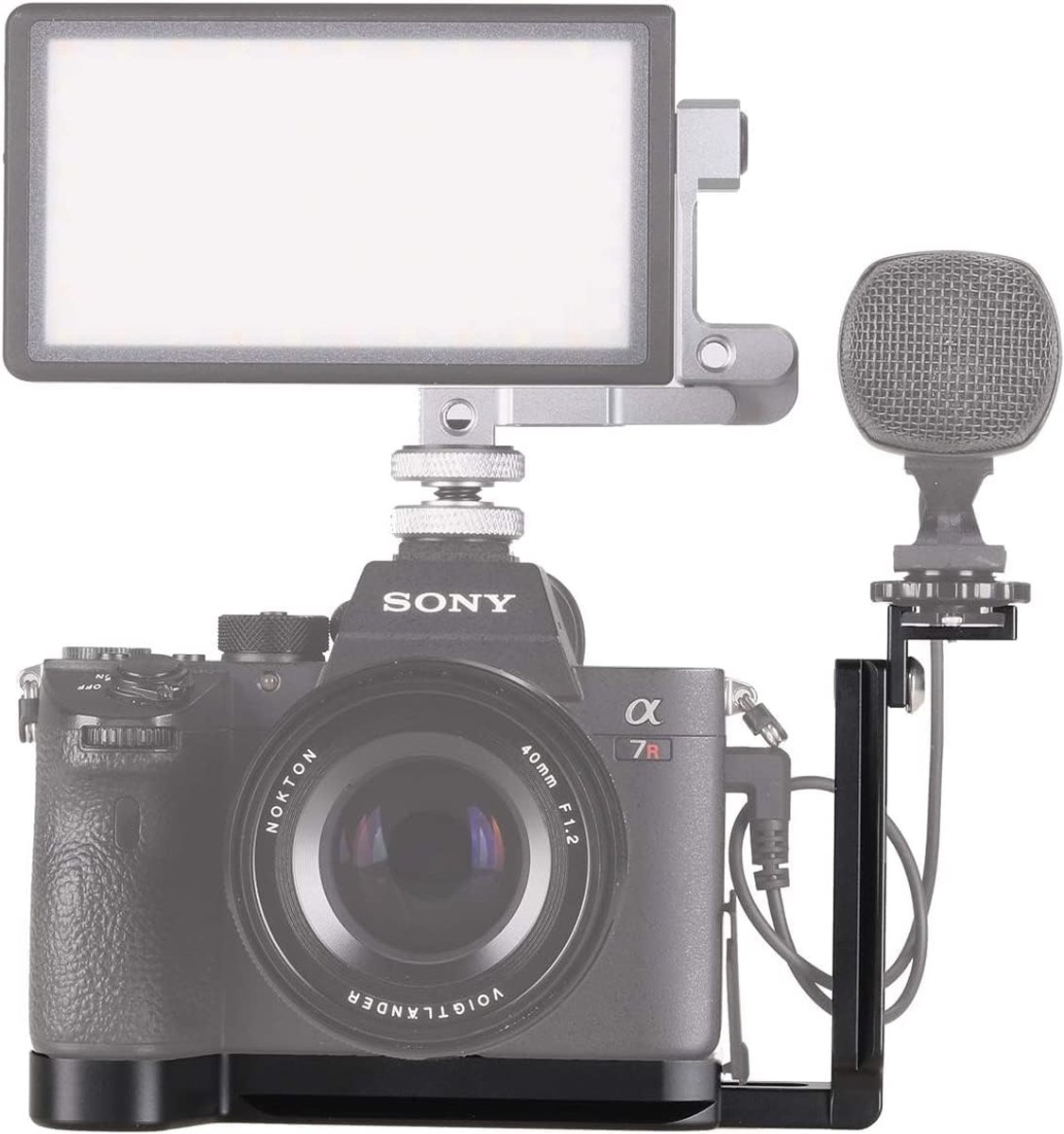 L-Bracket en Handgreep voor Camera - Snelle Ontgrendeling QR Plaat Compatibel met Camera Modellen