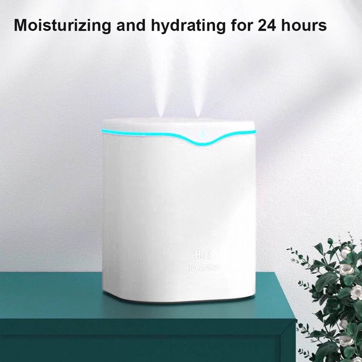 USB Luchtbevochtiger 2.2L – Stil en Compact – Met LED Indicator – Wit