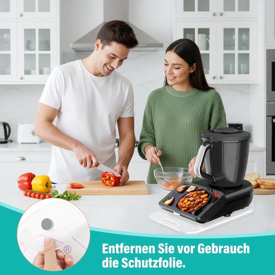 Transparante Schuifplank voor Keukenmachine met Eén Handvat voor Gemakkelijk Verplaatsen van Nifty Solutions. — afbeelding 3