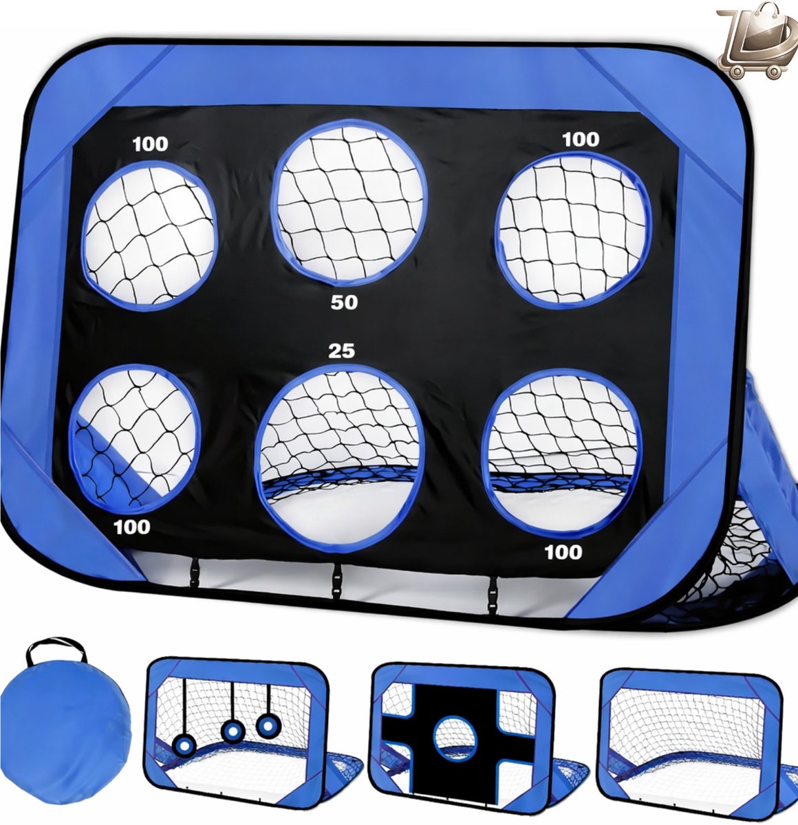 Voetbaldoel Set voor Kinderen - 4 Trainingsmodi - Inclusief Draagtas - Tuin & Binnen/Buiten Gebruik - Speelgoed Geschenk voor Jongens 6-12 Jaar