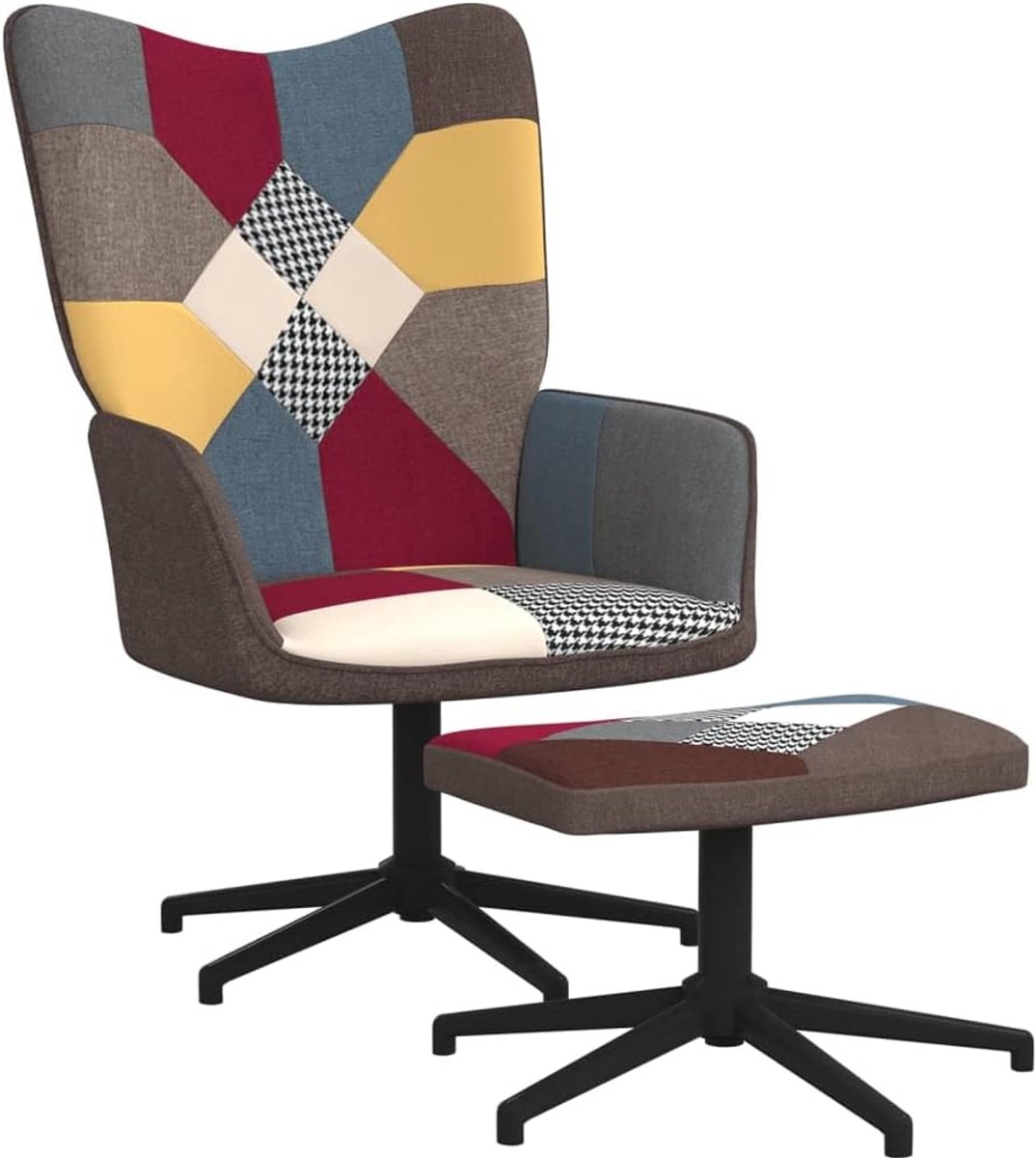 Comfortabele fauteuil met voetenbank en 360 graden draaifunctie
