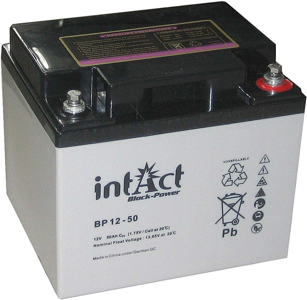 Voedingsaccu - AGM Batterij - Energie Opslag - Onderhoudsvrij - 19x17x17 cm - Grijs