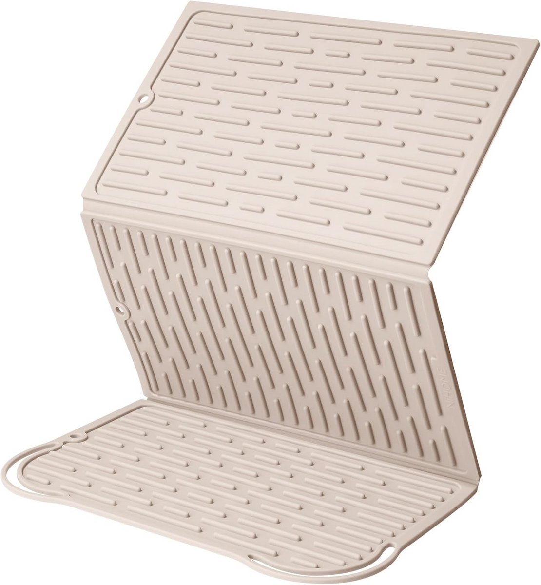 Driebladige Droogmat - Afdruipmat Keuken - Keuken Organisatie - Opvouwbaar Drievoudig Ontwerp - 60 x 33 cm - Beige