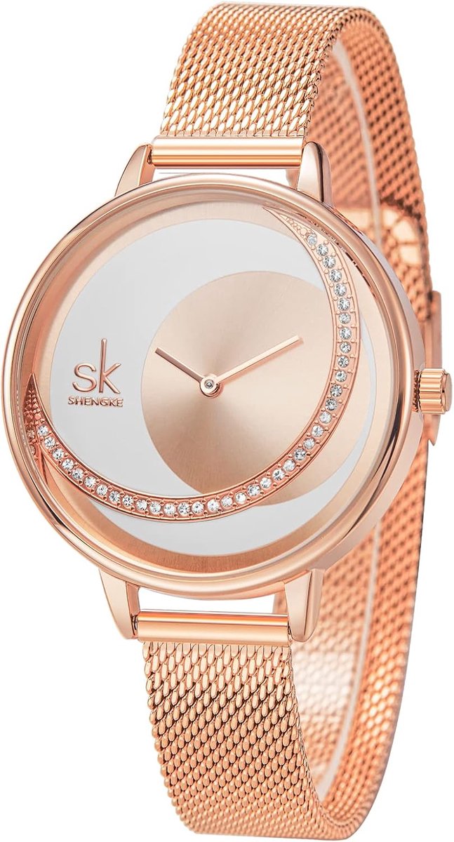 Minimalistisch Dameshorloge met Leren Band, Waterdicht en Slank