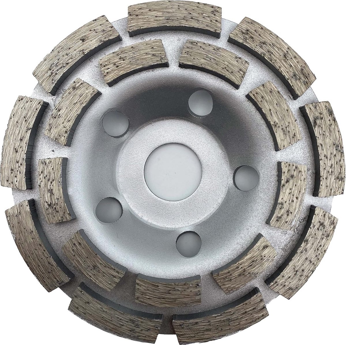 Diamant slijpschijf - Komschijf beton - Oppervlakken slijpen - Dubbele rij segmenten - 115 mm - Grijs