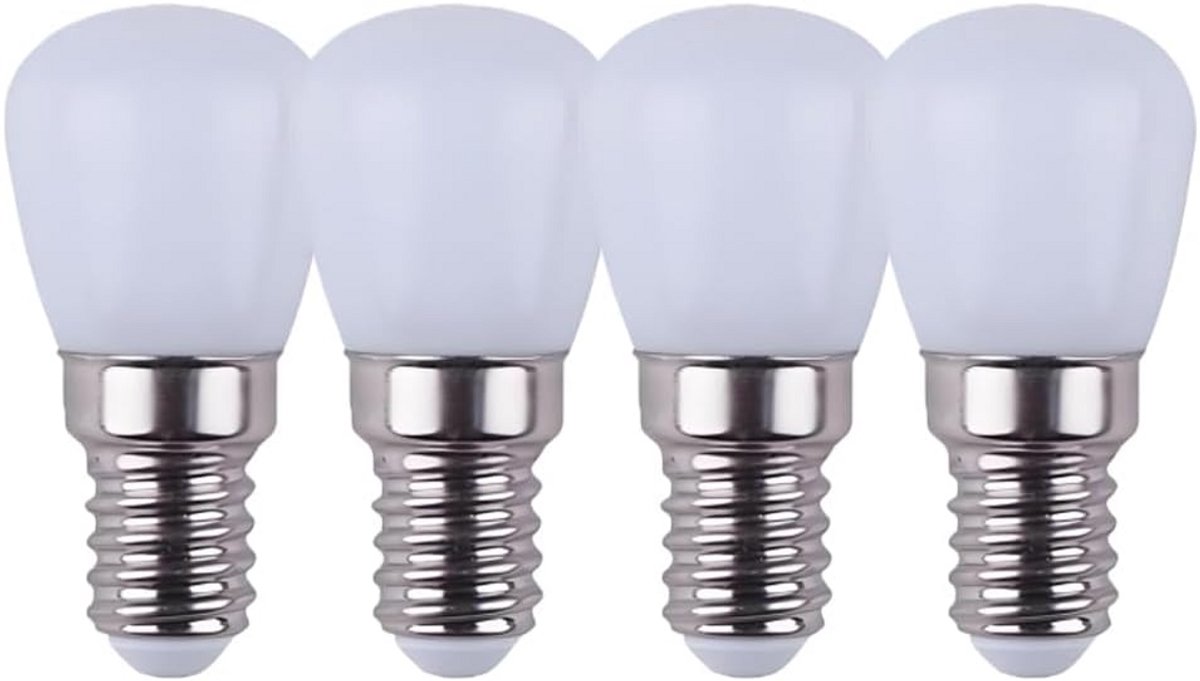 4-Pack E14 LED Lampjes voor Koelkast en Meer, 3W Warm Wit Licht