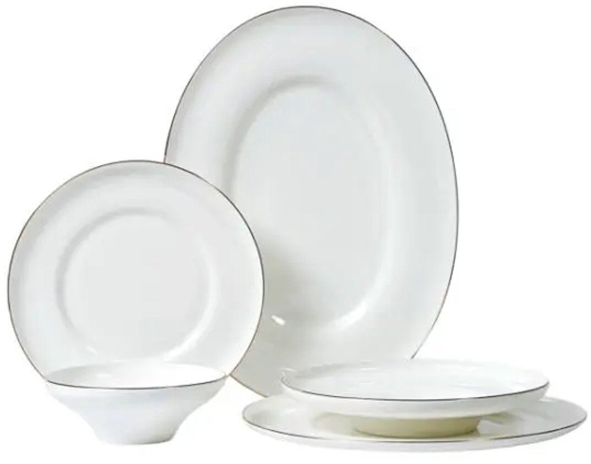 Bricard Macon – Porseleinen Serviesset/Dinerset – 25-Delig – Wit/Goud